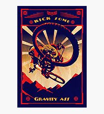 retro mountain bike poster: kick some gravity ass Fotodruck