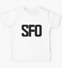 SFO San Francisco International Airport Black Ink Kids Tee