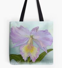 Cattleya Orchid Happy Birthday Greeting Card Tote Bag