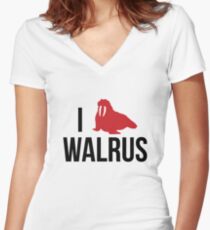 I Walrus Walrus Women's Fitted V-Neck T-Shirt