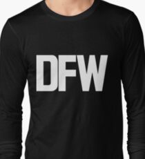 DFW Dallas Fort Worth International Airport White Ink Long Sleeve T-Shirt