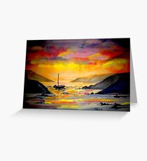 Sunset on the sea in West Cork Greeting Card