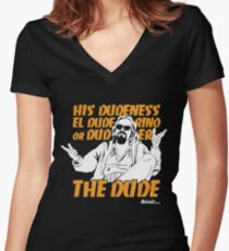 The Dude (Big Lebowski) Women's Fitted V-Neck T-Shirt