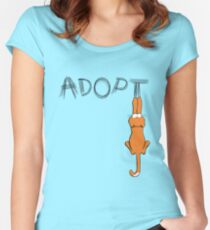 Adopt Cats Dark Claw Marks | Patch & Rusty™ Women's Fitted Scoop T-Shirt