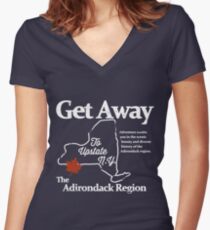 Get Away To Upstate New York Women's Fitted V-Neck T-Shirt