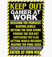 Gamer At Work Poster Poster