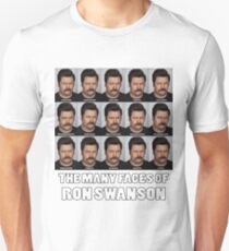 The Many Faces of Ron Swanson Unisex T-Shirt