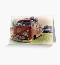 Old Red Split Screen Pickup Greeting Card