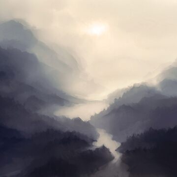Artwork thumbnail, The bridge in the mist by petravb