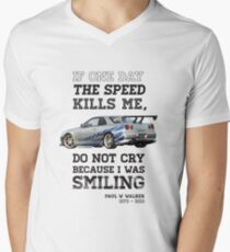 Paul Walker Tribute GTR - Halftone Men's V-Neck T-Shirt