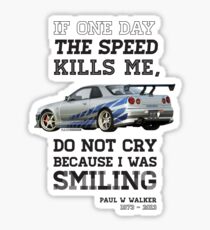 Paul Walker Tribute GTR - Halftone Sticker