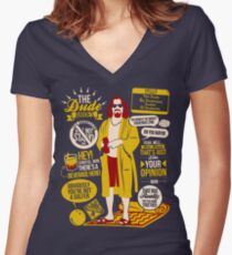 The Dude Quotes Women's Fitted V-Neck T-Shirt