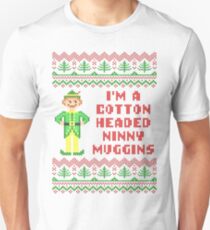 Funny Elf Cotton Headed Ninny Muggins Ugly Sweater Unisex T-Shirt