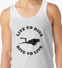 LIVE TO DIVE DIVE TO LIVE BLACK SCUBA Tank Top