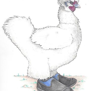 Artwork thumbnail, Silkie in muck boots by JimsBirds