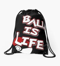 Poke-Ball is Life Drawstring Bag