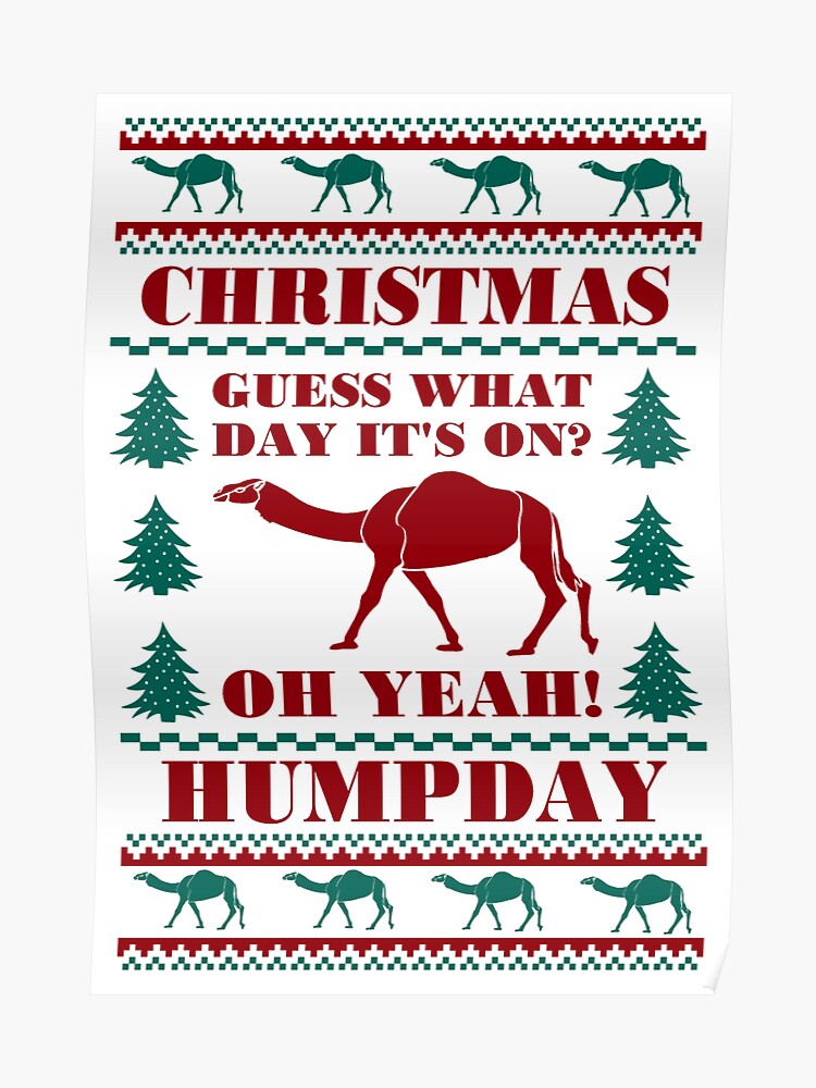 christmas hump day funny ugly sweater baseball jersey poster christmas day poster