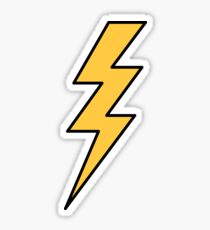 Lightning bolt - yellow with black outlines Sticker