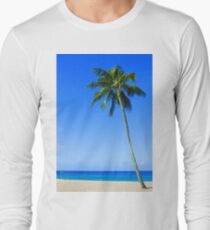 Palm Tree, Waimea Bay, Oahu, Hawaii Long Sleeve T-Shirt