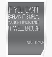 Póster "Si no puedes explicarlo simplemente" cita Einstein