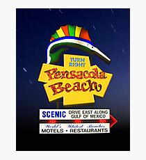 Pensacola Beach Sign and Stars Photographic Print