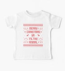 Merry Christmas You Filthy Animal (Red) Baby Tee