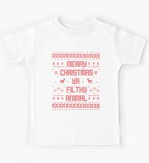Frohe Weihnachten du dreckiges Tier (rot) Kinder T-Shirt