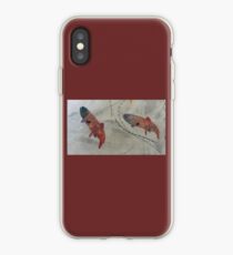 Two Abstract Brook Trout. Print of Embroidered Textile by Jackie Wills iPhone Case