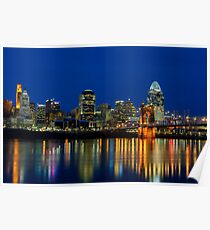 Cincinnati skyline at twilight Poster