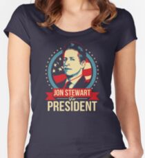 Jon Stewart for President Women's Fitted Scoop T-Shirt