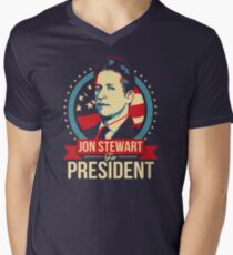 Jon Stewart for President Men's V-Neck T-Shirt