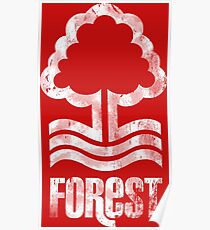 Nottingham Forest Distressed Logo Poster