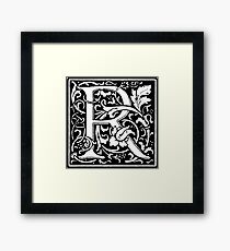 William Morris Renaissance Style Cloister Alphabet Letter R Framed Print