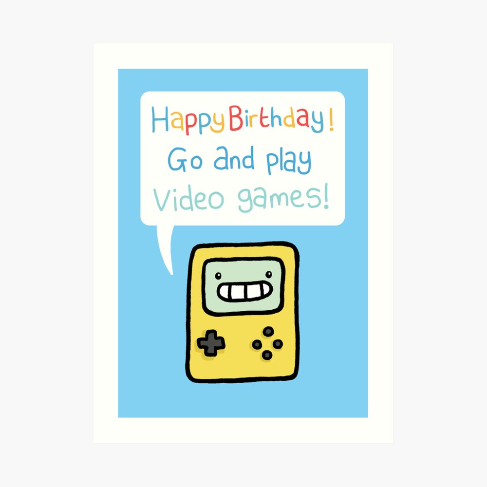 video game birthday card art print by venkmanproject redbubble