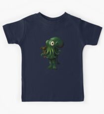 H P Lovecraft Baby Cthulhu with Teddy Kids Tee