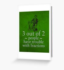 Fractions Math Humor Pun Nerd Poster Greeting Card