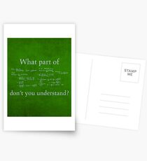 What Part Don't You Understand Math Humor Nerd Geek Poster Postkarten