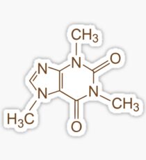 Caffeine Molecule Nerd Coffee Lover Cool Shirt Sticker
