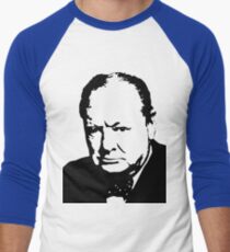 Silhouette portrait Winston Churchill Men's Baseball ¾ T-Shirt