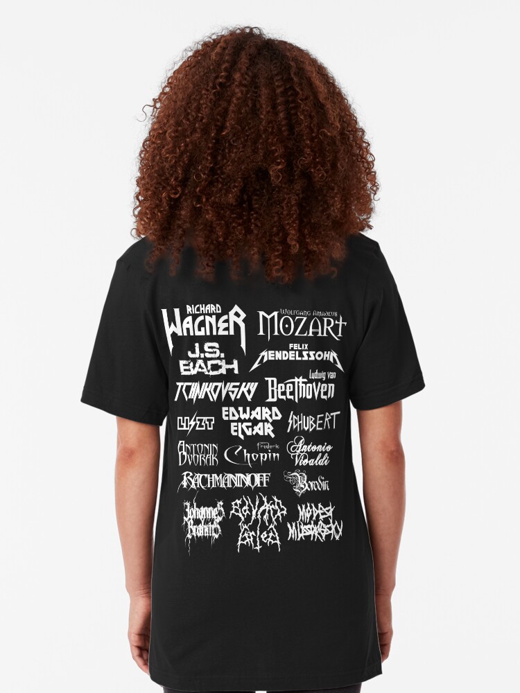 Alternate view of Heavy Metal-style Classical Composers Slim Fit T-Shirt