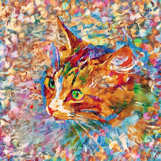 Abstract cat digital painting