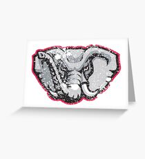Distressed University of Alabama Crimson Tide Elephant Logo Greeting Card