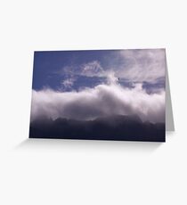 Mountain and Clouds with Bird Greeting Card