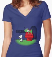 Wrong Doghouse Women's Fitted V-Neck T-Shirt
