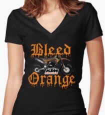 Bleed Orange Women's Fitted V-Neck T-Shirt