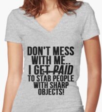 Funny Nurse Shirt Women's Fitted V-Neck T-Shirt