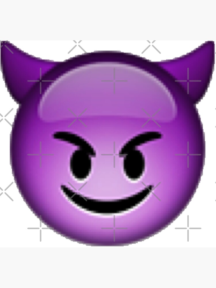 Smiling Purple Devil Emoji Sticker By Victoriab Redbubble