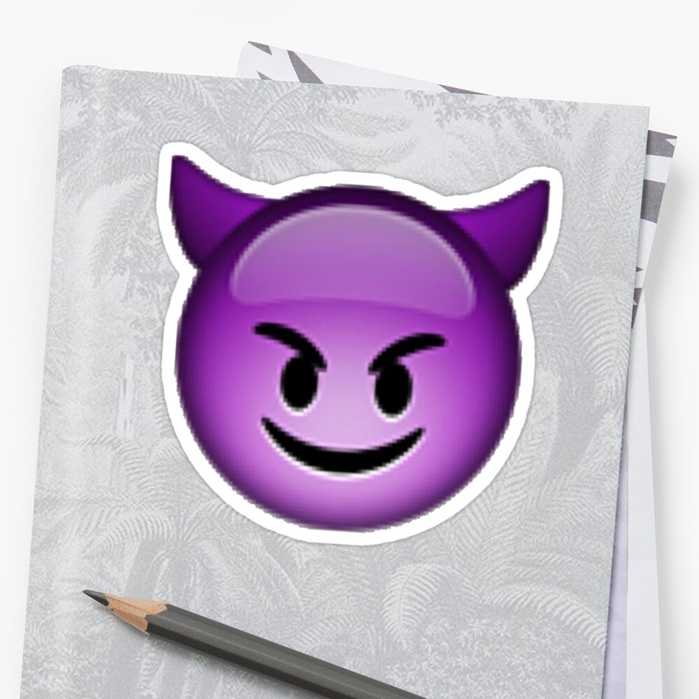 Smiling Purple Devil Emoji Sticker By Victoriab Redbubble