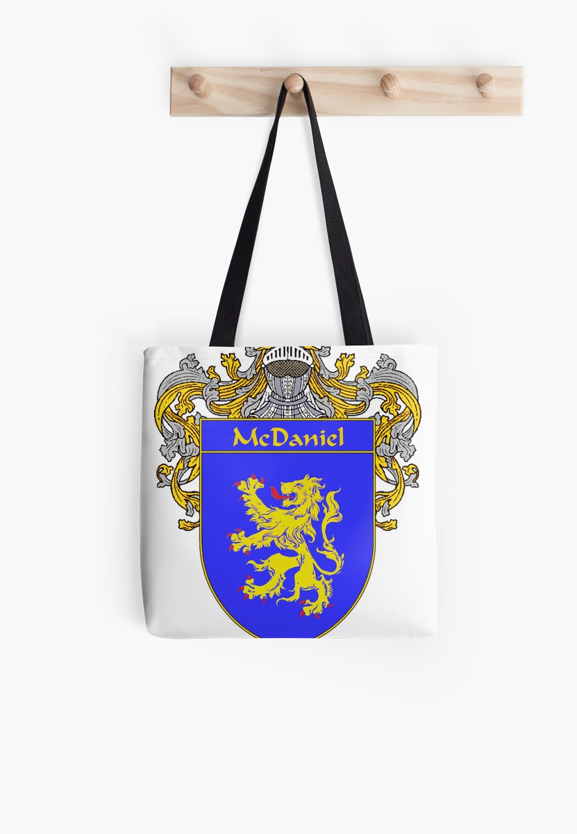 "McDaniel Coat of Arms/Family Crest" Tote Bags by William Martin