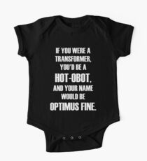 Pick Up Line T-Shirt: HOT-OBOT Short Sleeve Baby One-Piece